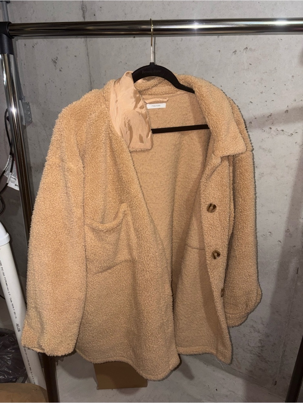 Maurices Camel Faux-Sherpa Button Jacket